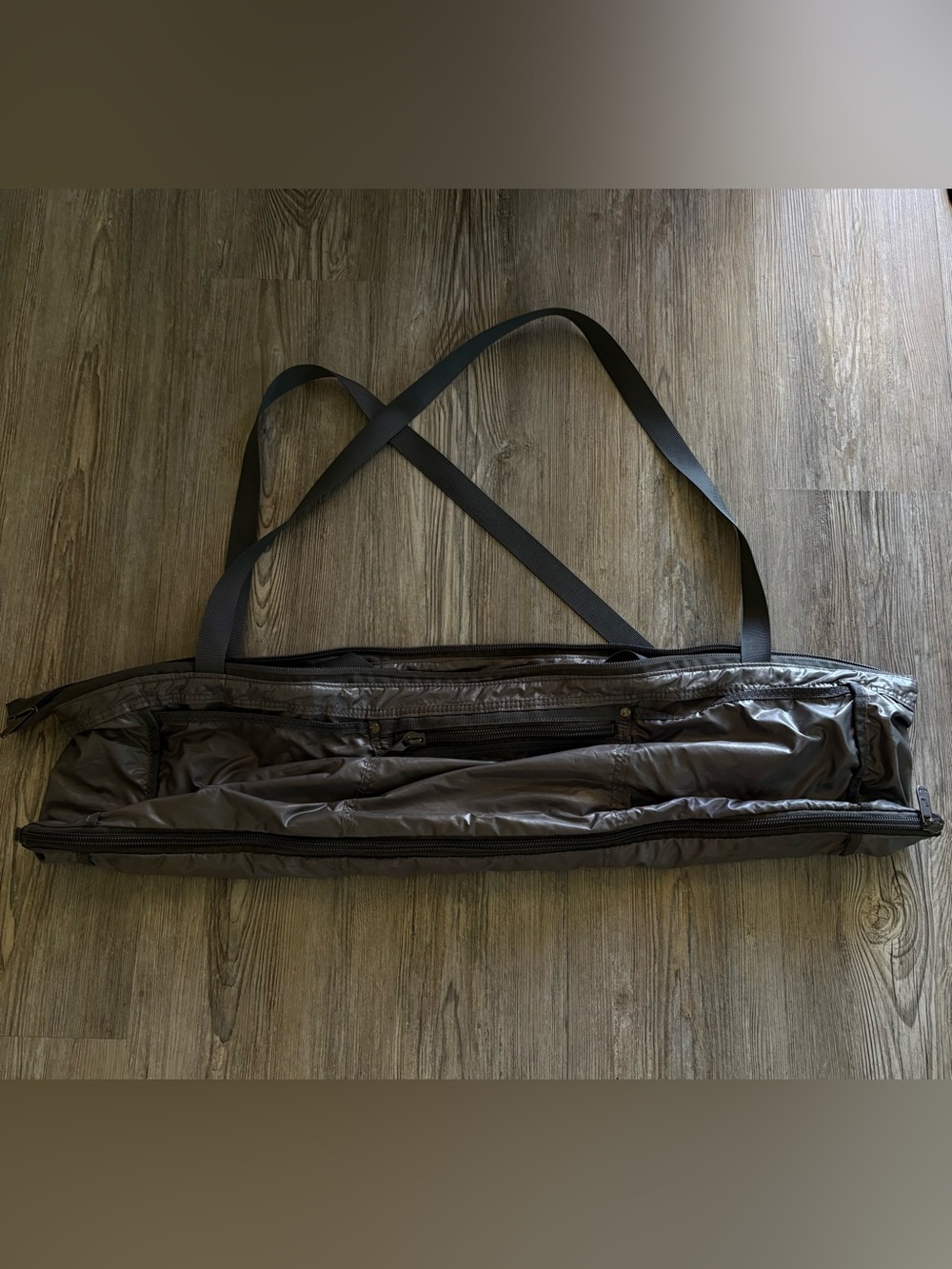LOLE YOGA MAT BAG UNZIPS TO CONVERT TO GYM BAG GRAY SHOULDER STRAPS CARRY LIGHT - Picture 8 of 8